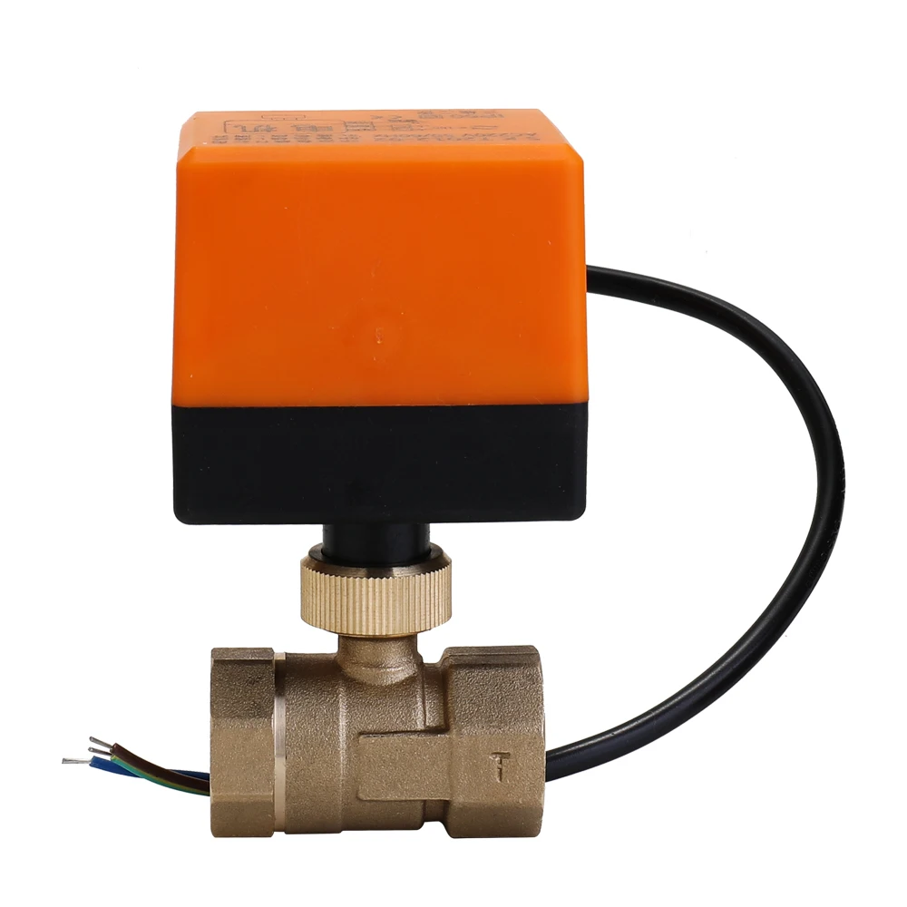 DN15/DN20/DN25 Электрический моторизованный шаровой кран из латуни DN20 AC 220 В 2 Way 3 провода с привод ручного переключения