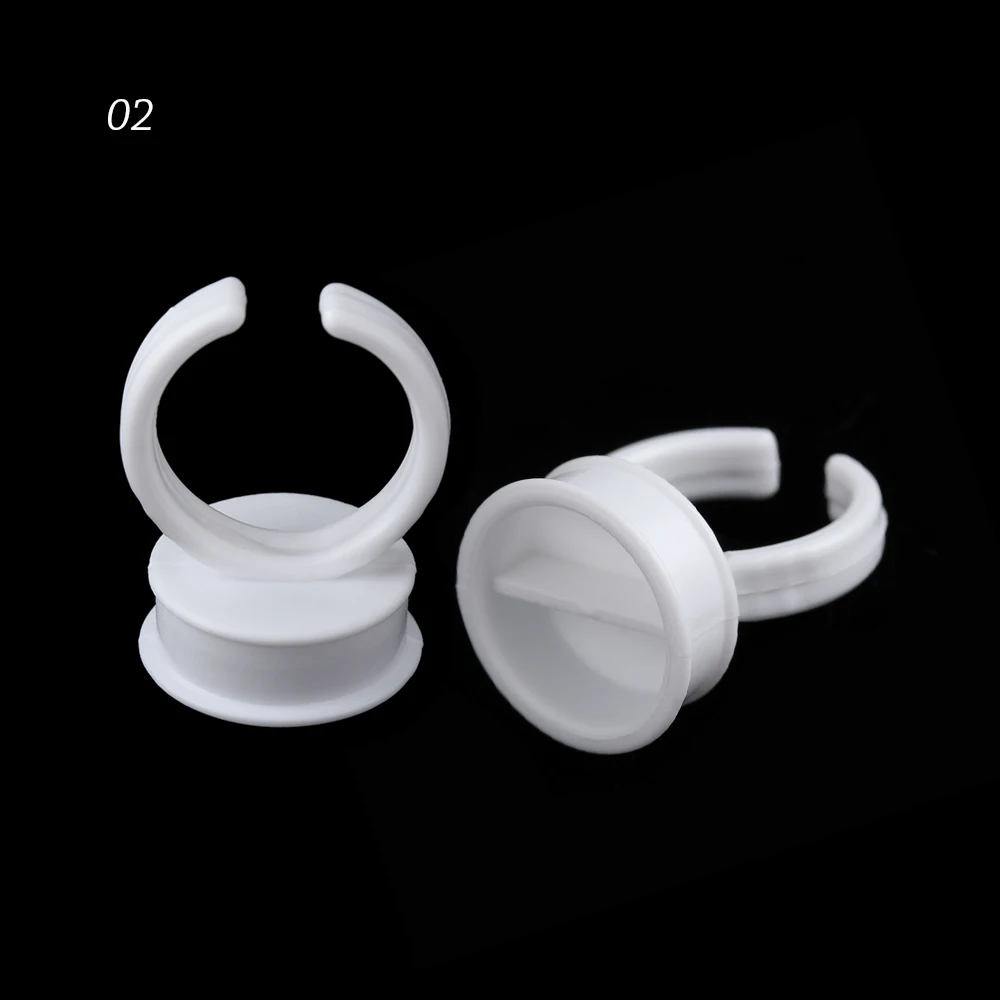 Style 02 100 шт./компл. профессиональный макияж одноразовый самоклеющийся ресниц держатель палитры кольцо для наклеивания паллет глаз Лаше расширение татуировки пигментный инструмент - Цвет: Style 02