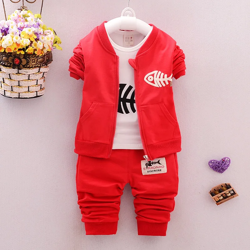 BibiCola Autumn Baby Boys Clothing Sets Kids Coat jacket+T Shirt+Pants 3 Pcs Children Sport Suits Girls Clothes set | Детская одежда и