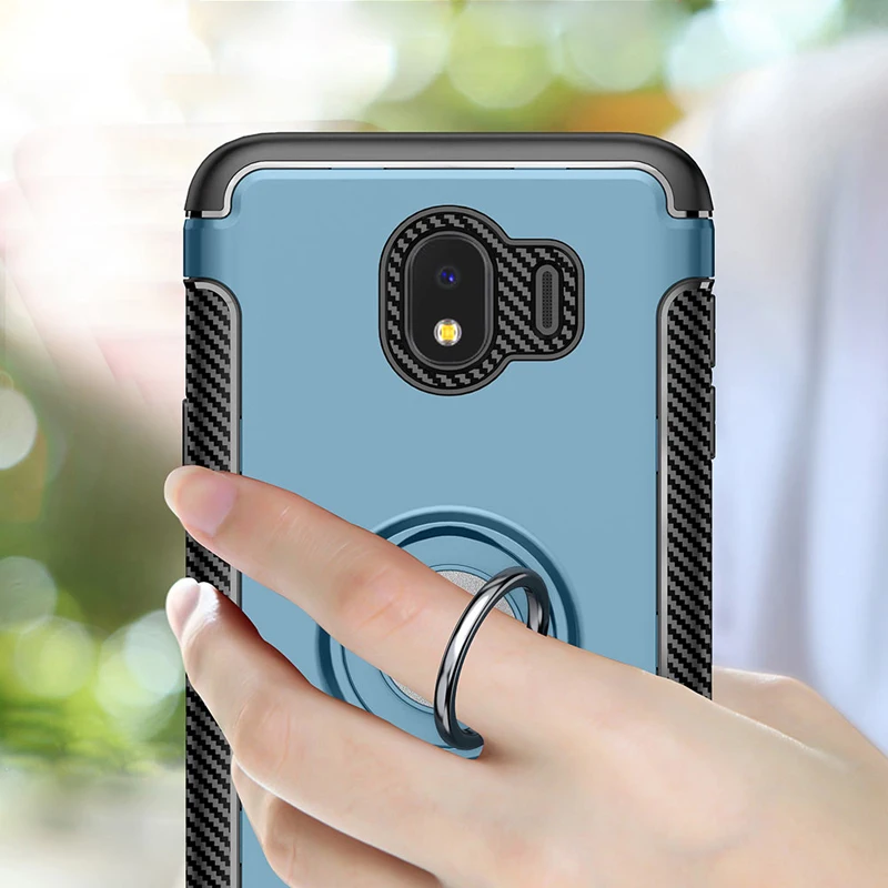 J4 чехол для Samsung Galaxy 2018 Чехол Броня 360 полная защита кольцо магнетизм держатель