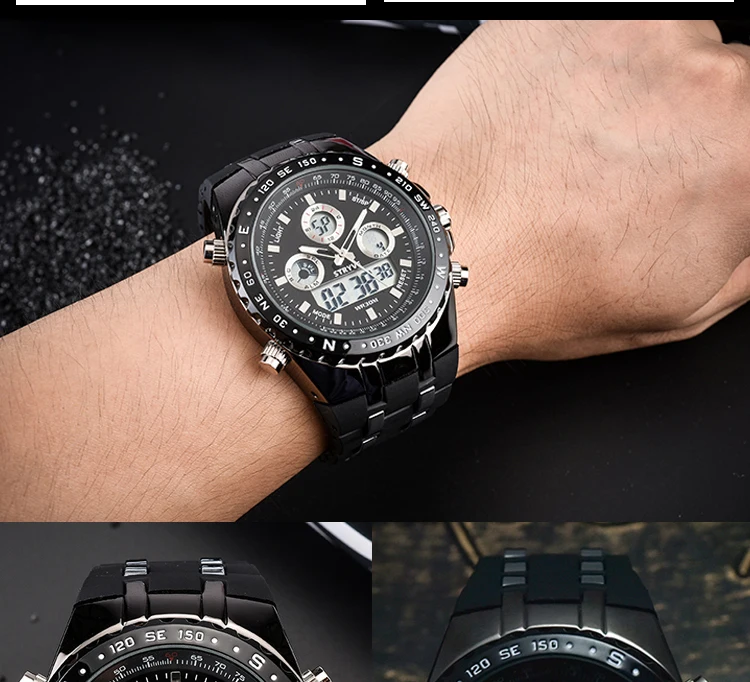 STRYVE Montre Homme многофункциональные спортивные часы для мужчин армейские военные светодиодный аналоговые часы S Shock Роскошные Мужские Цифровые кварцевые часы