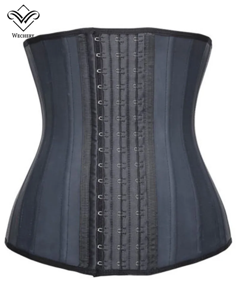 

Wechery Latex Corset 25 Steel Boned Corselet Corset and Bustiers Corsage Plus Size Underbust Corset Waist Cincher Modeling Strap