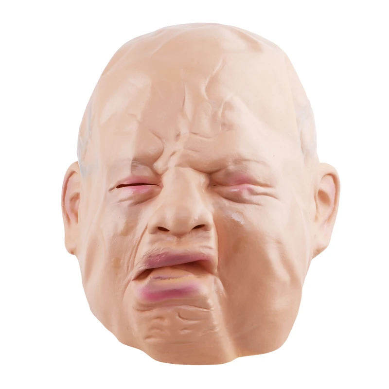 Страшный латекс жуткий счастливый плач ребенок Рождество полная голова Маскарад