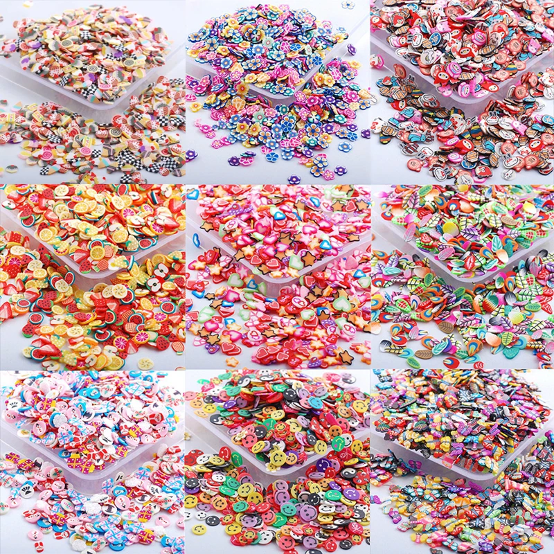 Soft Pottery 1000pcs Fruit Slices Filler For Nails Art Tips Slime Kids Lizun Diy Accessories Supplies Decoration | Красота и здоровье