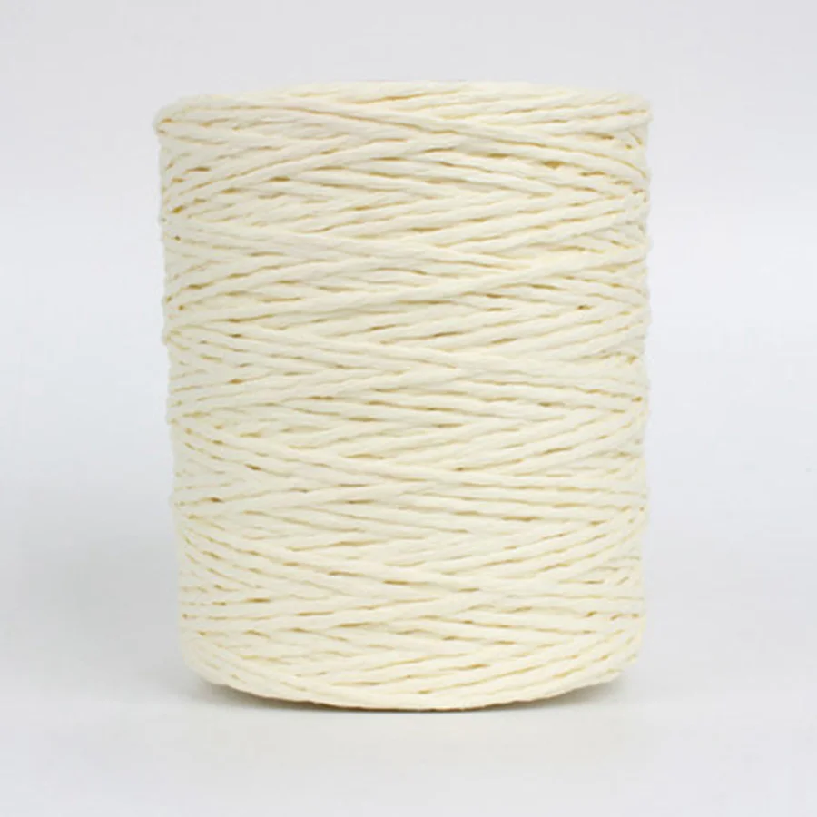 milk white 500 г рулон соломенной пряжи рафия, пряжа для вязания крючком, летняя соломенная шляпа, сумки, подушки, корзины, материал, ручная пряжа - Цвет: milk white