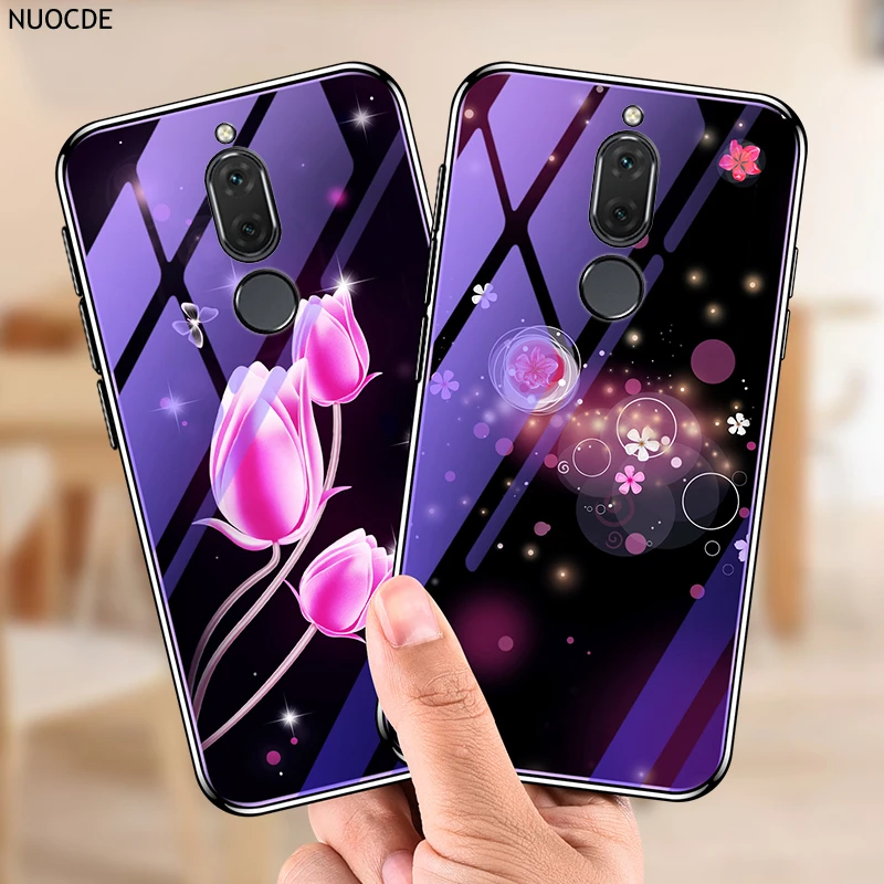 Чехол для телефона Huawei Mate 10 Lite P20 с синим светом защитный чехол цветком из