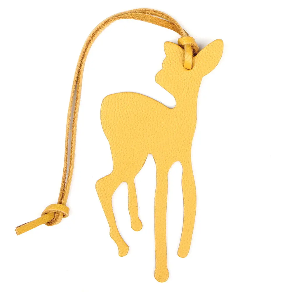 DEER YELLOW Известный бренд ручной работы из натуральной кожи олень брелок в виде жирафа кулон брелок для женщин сумка Шарм аксессуары - Цвет: DEER YELLOW