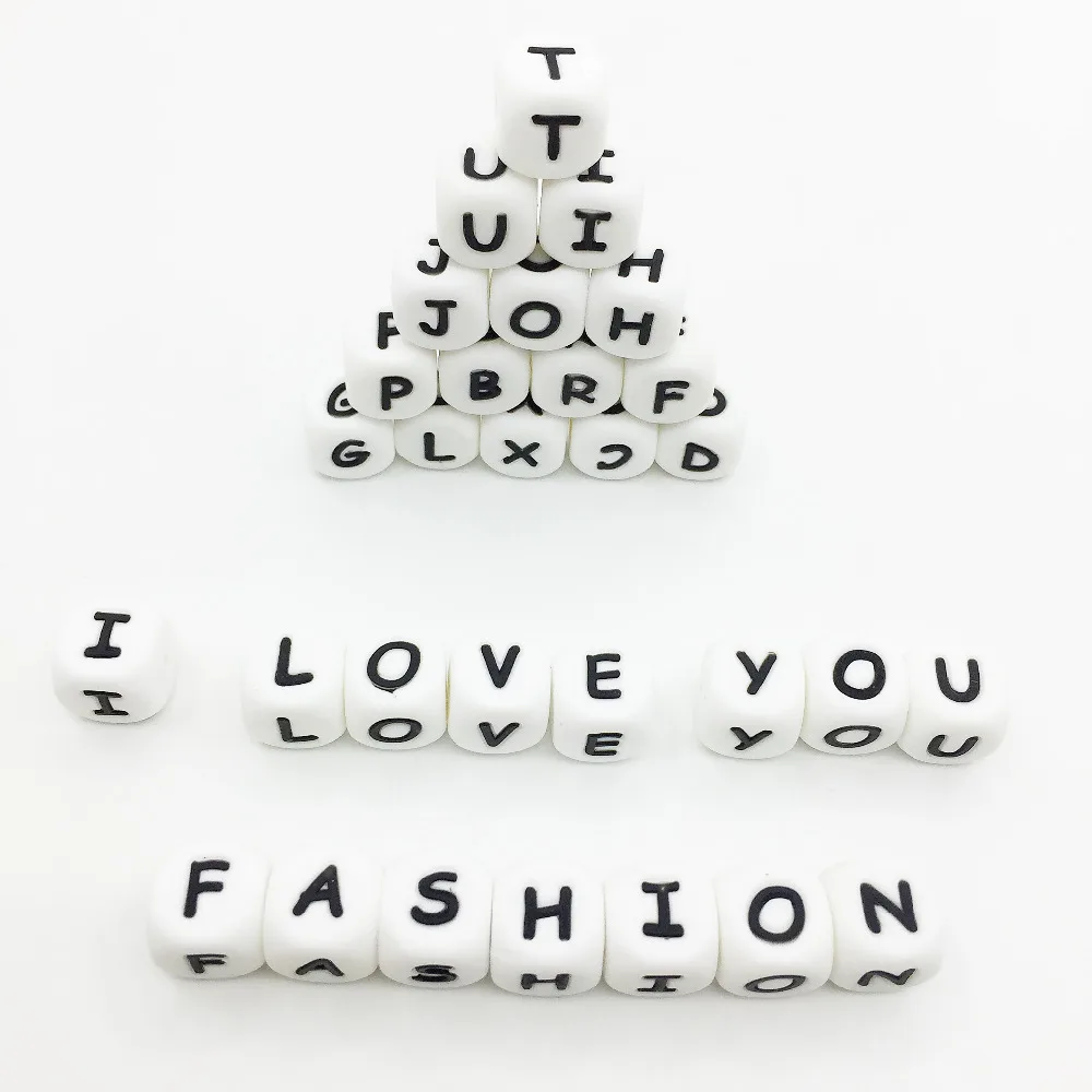 Силиконовые бусины с буквами алфавита. Не содержит Бисфенол А незакрепленные