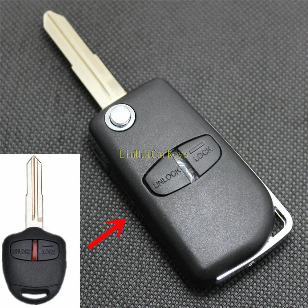 

PINECONE Key Case for MITSUBISHI ASX GRANDIS PAJERO SPORT OUTLANDER Key 2 Button Uncut Blade 2 Remote Blank Key Shell Cover 1 PC