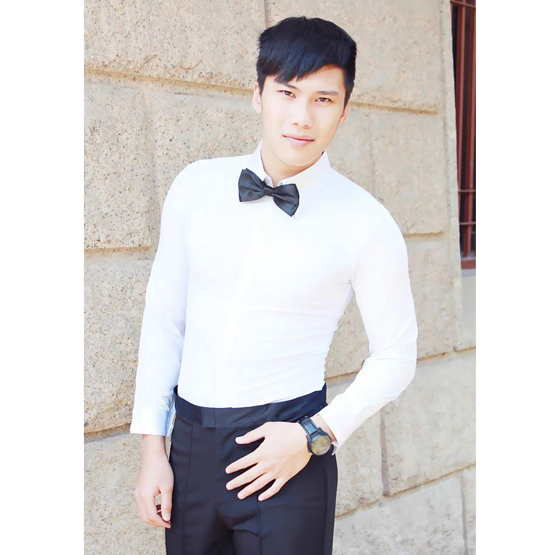 Мужские брюки для латиноамериканских танцев белая черная рубашка Мужская одежда