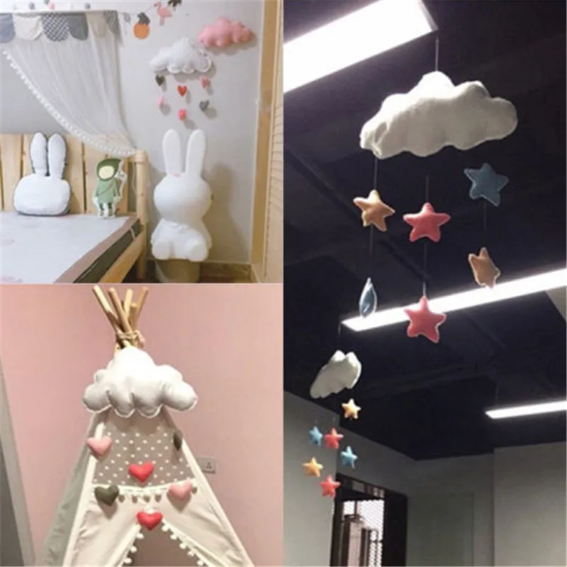 Мобильное настенное украшение для детской комнаты с облаком милый подарок белый