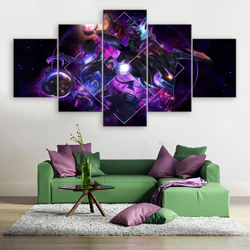 5 шт. холст с принтом темная звезда персонаж домашний декор картины Лига Легенд