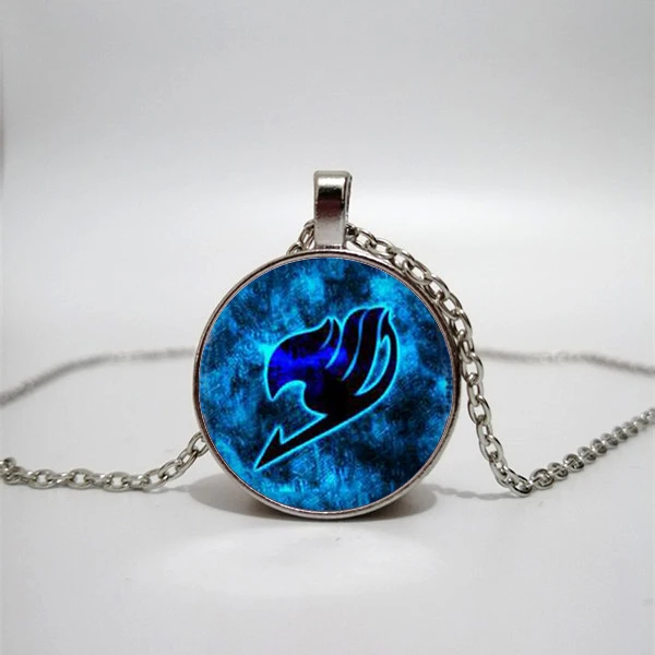 

Styles Fairy Tail Logo Women's / Men's Pendant Necklace Cabochon Vintage Black Chain DOTA Statement Necklace