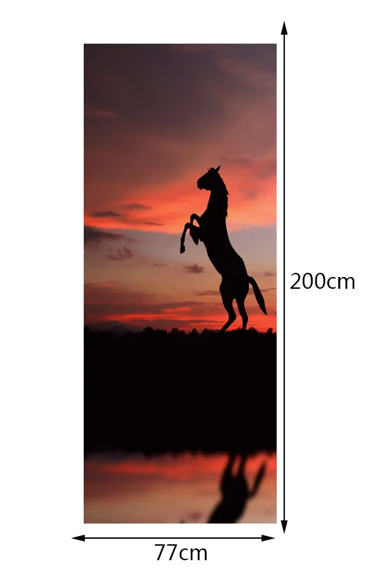 2 панели лошадь в прыжках 3D настенные художественные картины наклейки на дверь