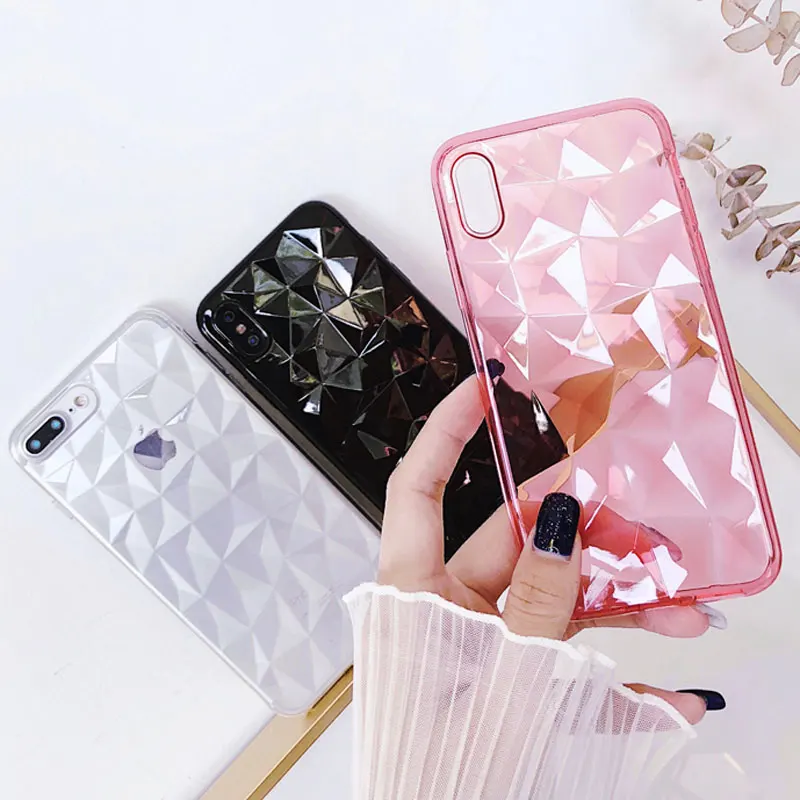 3D Алмазный Роскошный прозрачный мягкий чехол из ТПУ для iPhone 5 5S 6 S 7 8 Plus X Bling задняя