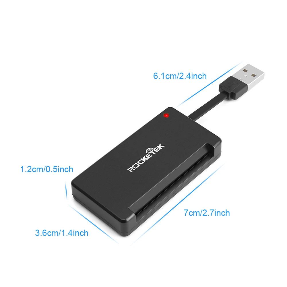 Rocketek USB 2,0 считыватель смарт-карт CAC ID, банковская карта, разъем для сим-карты cloner, кардридер, адаптер для компьютера, ПК, ноутбука, аксессуары
