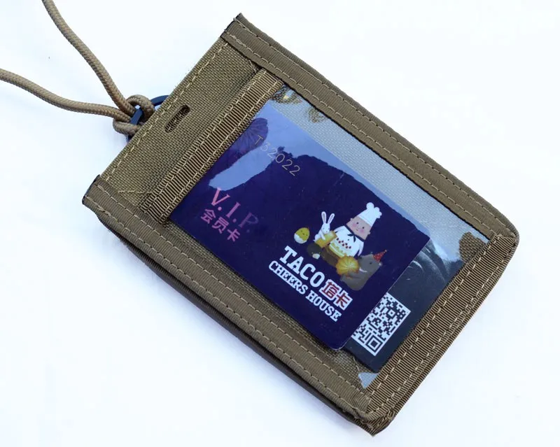 TTGTACTICAL высокое качество военные энтузиасты Тактический ID держатель для карт Органайзер патч держатель Бейджа с шейным шнурком черный/коричневый