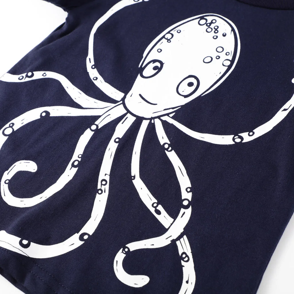 SAGACE 2T-7T 2PCs Kids Baby Korean Pajamas Sets Clothes Toddler Boy Print Top+Shorts Outfits Casual Summer | Детская одежда и