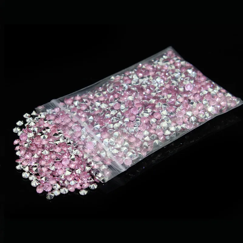 light pink silver 2000 штук 4,2 мм 1/3 карат Кристалл Бирюзовый синий бриллиант конфетти для декорации стола Свадебные сувениры вечерние украшения - Цвет: light pink silver