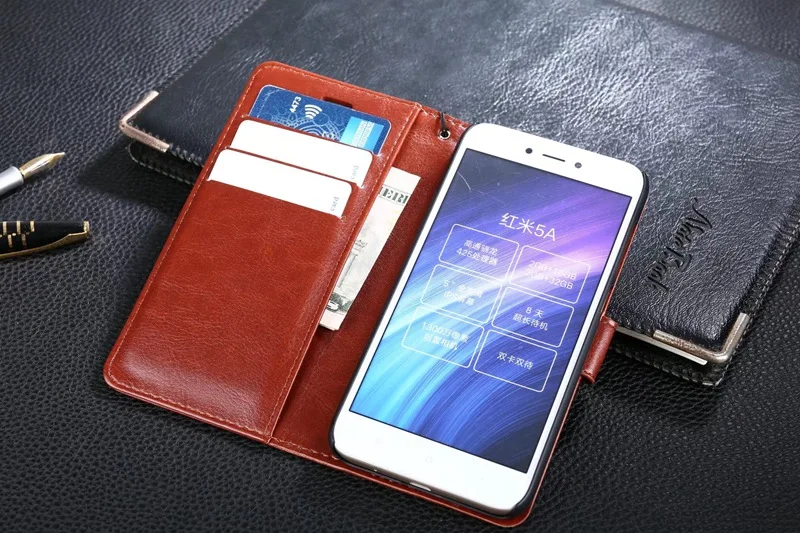 Кожаный кошелек оригинальный флип-чехол с ремешком чехол для телефона Xiaomi Redmi 5A