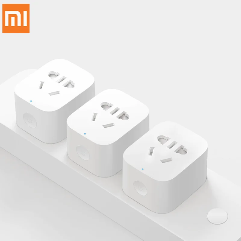Оригинальная Xiaomi Mi умная розетка с дистанционным управлением через приложение для телефона маленькая интеллектуальная розетка с датчиком температуры для дома электрическая