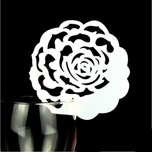 50 шт. Роза лазерная резка Кубок Вино Стекло имя карты Место Эскорт свадебные Baby