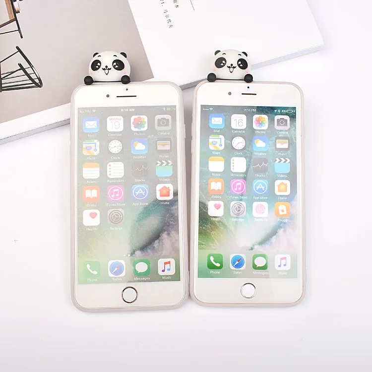 3D милый китайский чехол для телефона с пандой iphone 7 животным силиконовым ТПУ