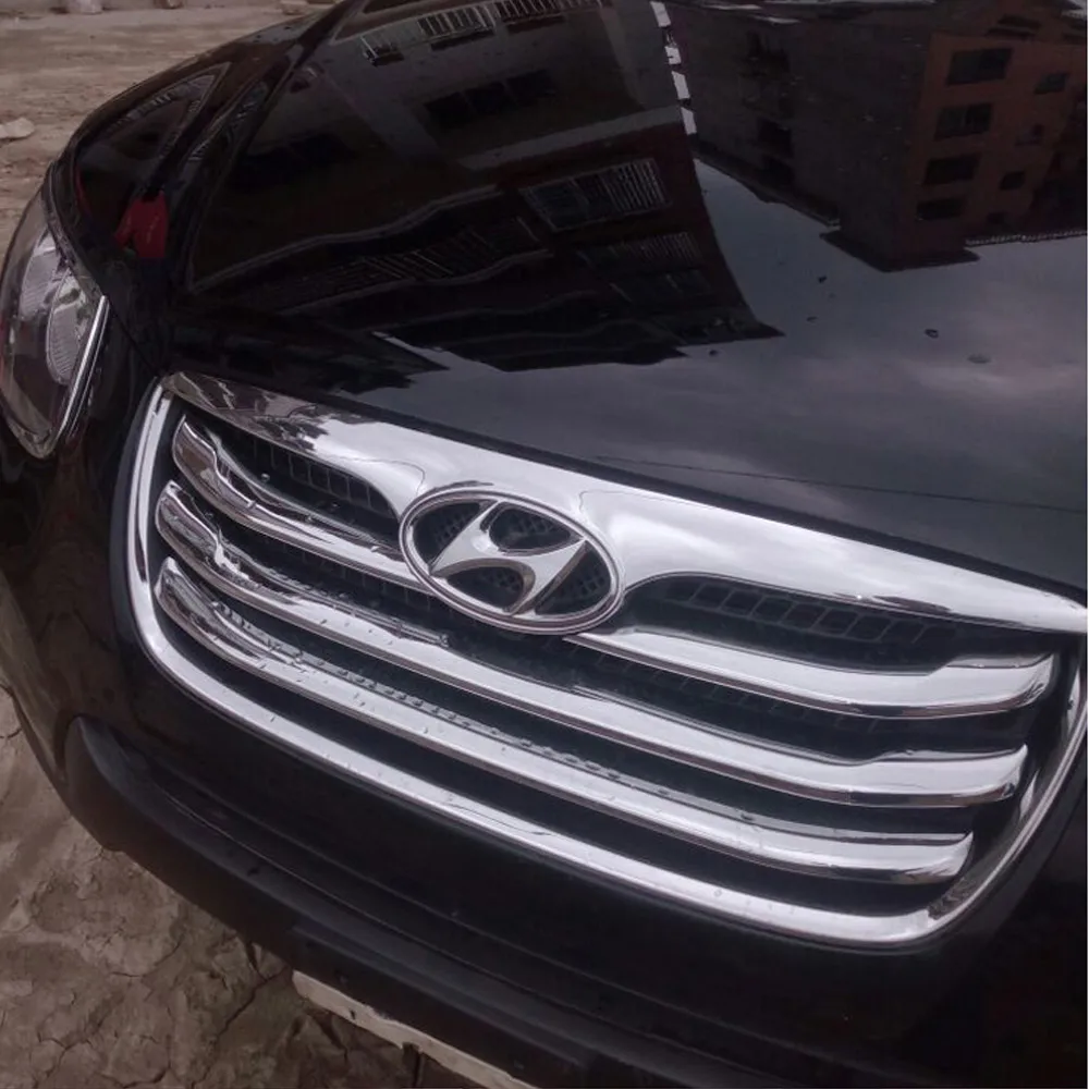 AITWATT для hyundai Santafe Santa Fe 2010-2012 экстерьер автомобиля ABS Хром Передняя Центральная решетка радиатора гриль Стикеры для обклейки автомобиля Стайлинг
