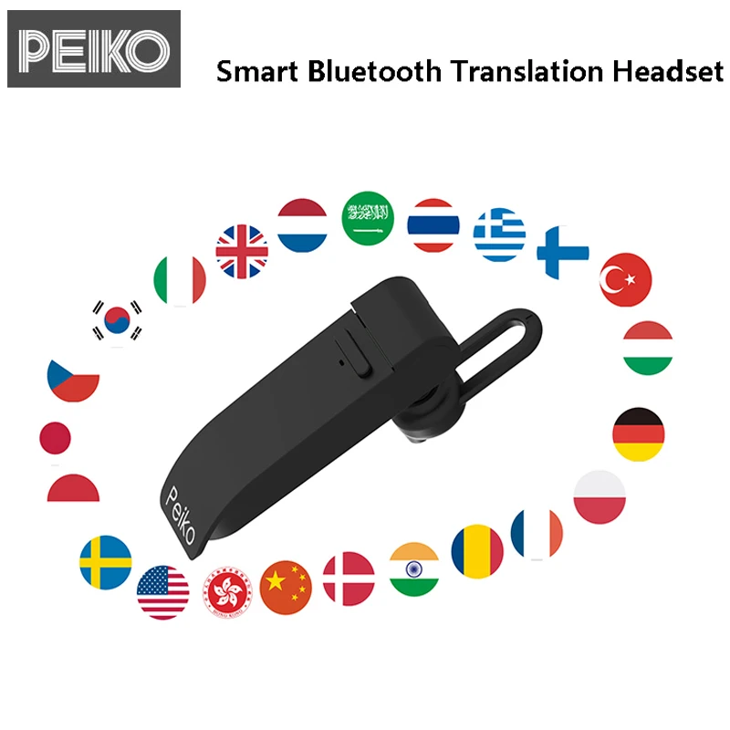 Peiko Smart Dual Mode Translate наушники беспроводные Bluetooth наушники 23 языков перевод для путешествий и бизнеса гарнитура