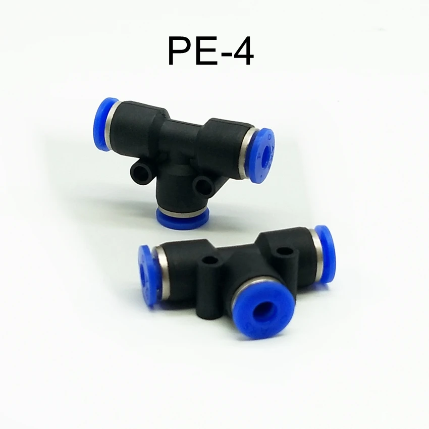 

10 шт./лот пневматические фитинги 3-сторонние Т-образные 4 мм OD шланг вставной фитинг фототройник