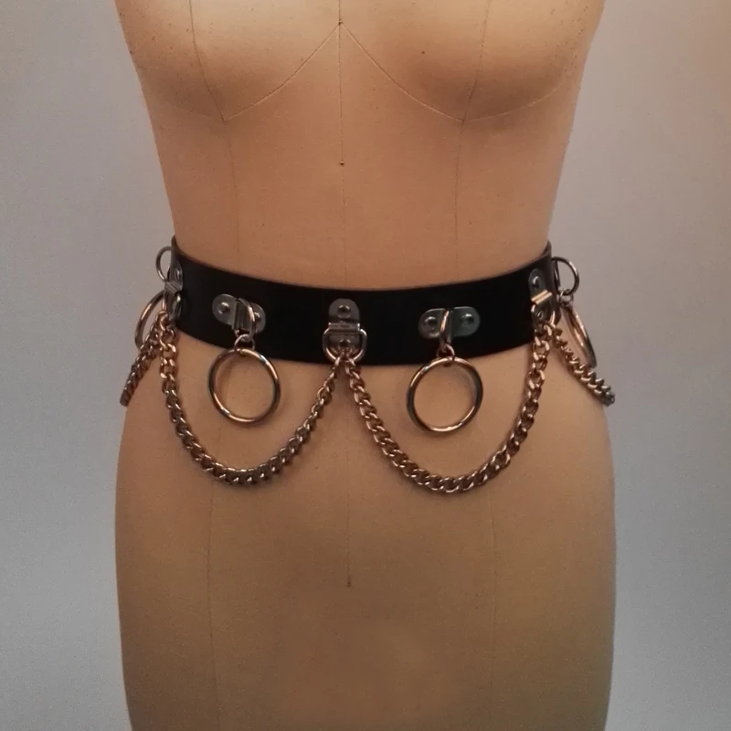 Женский кожаный ремень ручной работы модный пикантный в стиле панк/готика с