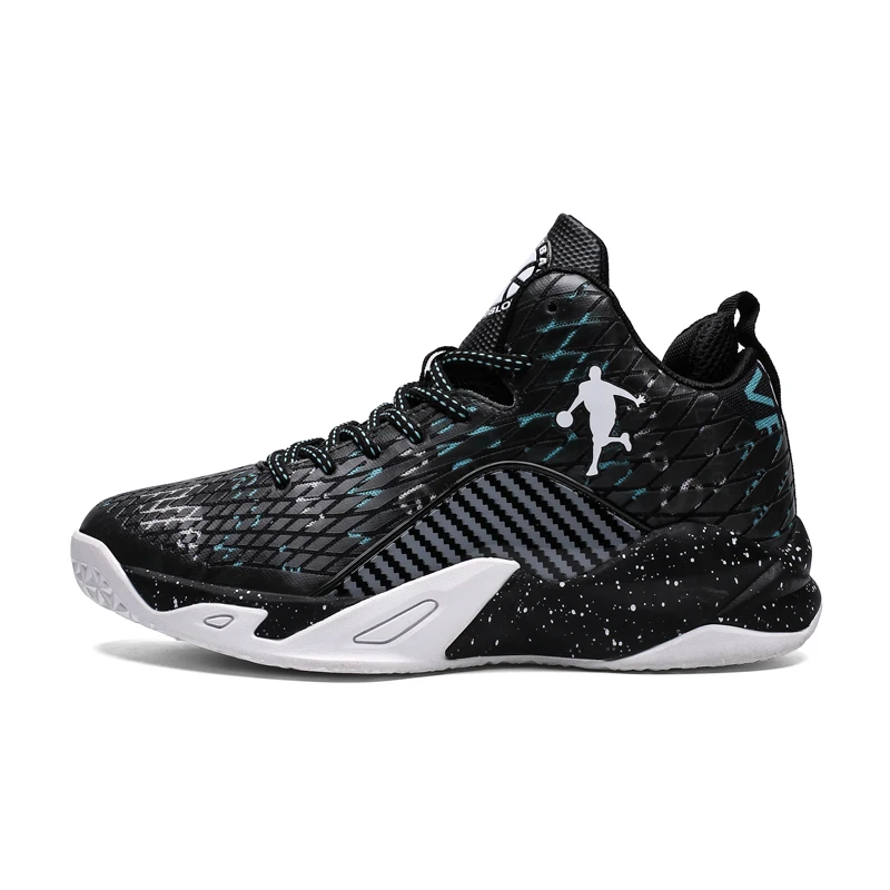 Black Blue Мужские баскетбольные кроссовки Jordan с высоким берцем, амортизирующий светильник, баскетбольные кроссовки, противоскользящие дышащие спортивные кроссовки для мужчин - Цвет: Black Blue