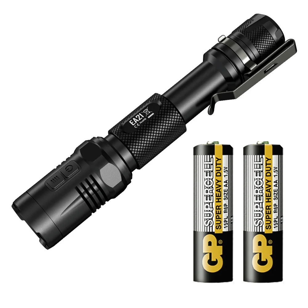 NITECORE EA21 CREE светодиодный фонарик белый красный 167 метров расстояние водонепроницаемый алюминиевый портативный фонарь для путешествий - Испускаемый цвет: 2xAA GP Battery