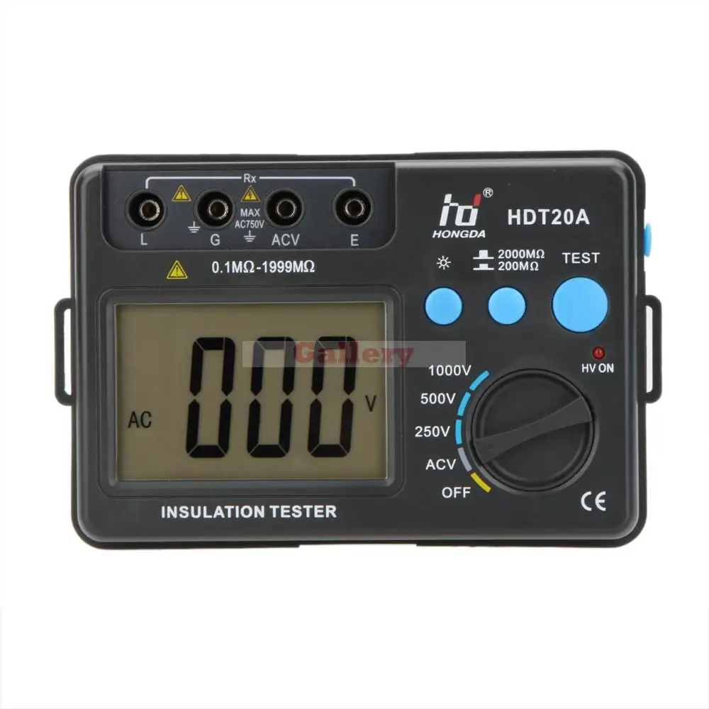 Hd Hdt20a цифровой дисплей измеритель сопротивления инсляции Мегаомметр вольтметр
