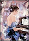 Набор для вышивки крестиком, набор для рукоделия, 14 ct, DMC, цвет, сделай сам, художественный Декор ручной работы, девушка, играющая на пианино
