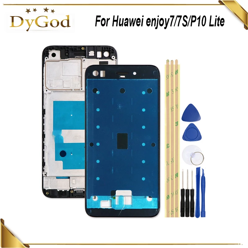 DyGod 1 шт. корпус передней рамки для Huawei enjoy 7/7S P10 Lite с боковыми кнопками держатель