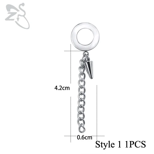 Style1 1PCS ZS 5-22 мм из нержавеющей стали беруши и туннель серьги пирсинг уха Туннели крест перо расширители кольца тела ювелирные изделия - Окраска металла: Style1 1PCS