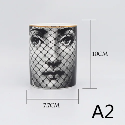 B Nordic моды Fornasetti ваза Красота лицо цилиндрический жардиньерка для цветы цветочный Art аксессуары прекрасное украшение стола - Цвет: B