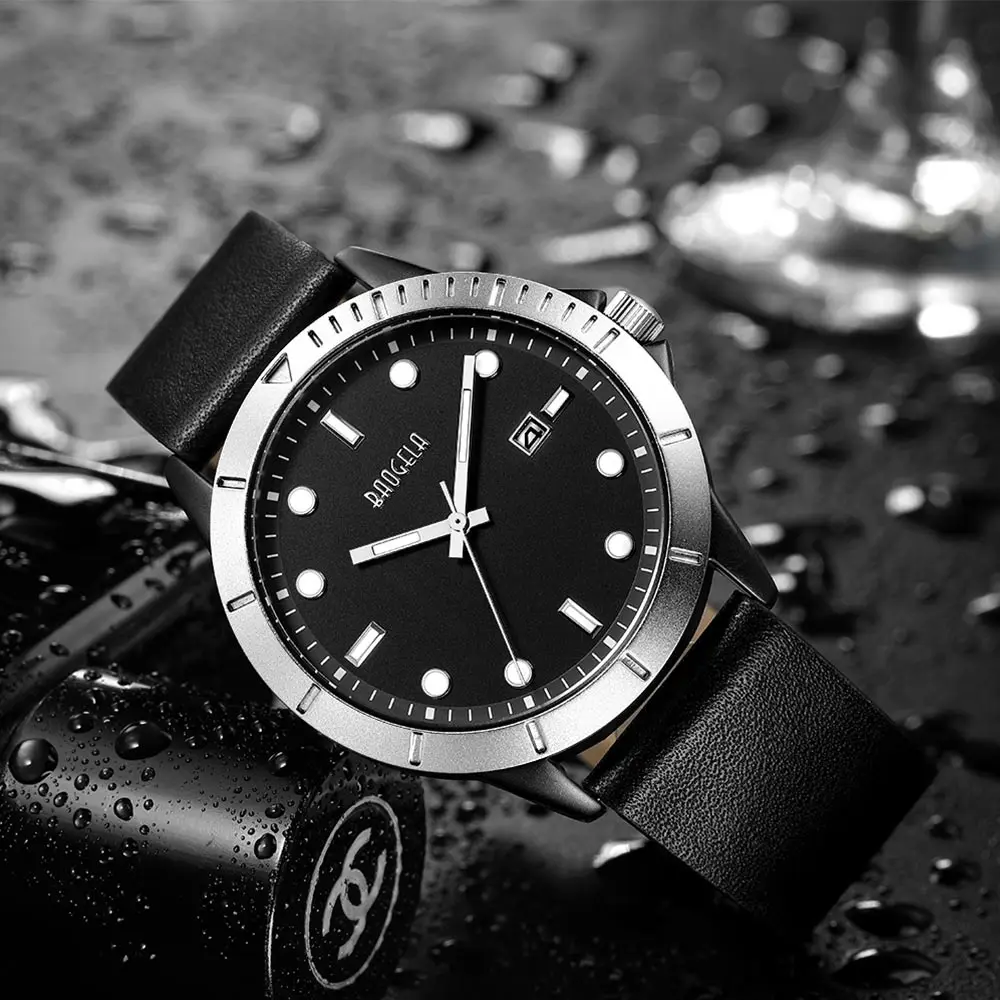 Кварцевые часы BAOGELA Браслет режима en cuir montre-bracelet Relogios Masculino 3 | Наручные