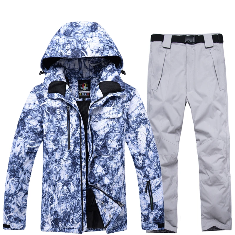 2018 новые Сноубординг наборы зимняя мужская куртка лыжный костюм и брюки подходит