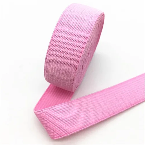 Pink 2 см эластичные ленты толстые гладкие плетеные нейлоновые эластичные ленты DIY швейная одежда кружевная отделка пояса аксессуары для одежды 1-2 метра - Цвет: Pink