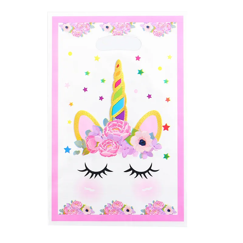 6 шт./лот Подарочные сумки с мультяшным единорогом для детей днем рождения