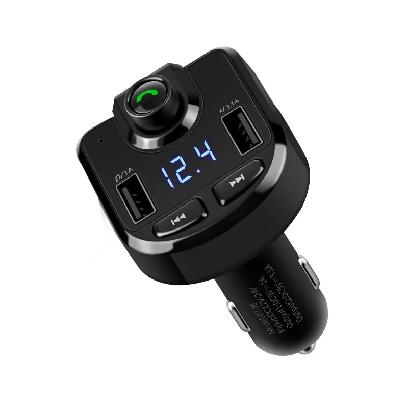 Автомобильный комплект Bluetooth, fm-передатчик, mp3-плеер, светодиодный, двойной USB, 3.1A, быстрое зарядное устройство, дисплей напряжения, музыка, воспроизведение, автомобильные аксессуары
