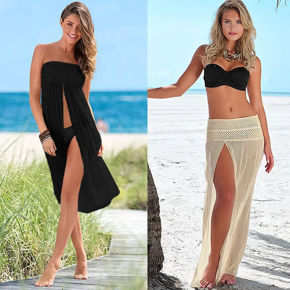 Shieny Women Off Shoulder Beach Dress Mesh Hollow Crochet Lace Summer Dress Female Vocation Women Tunic Dress Beach wear