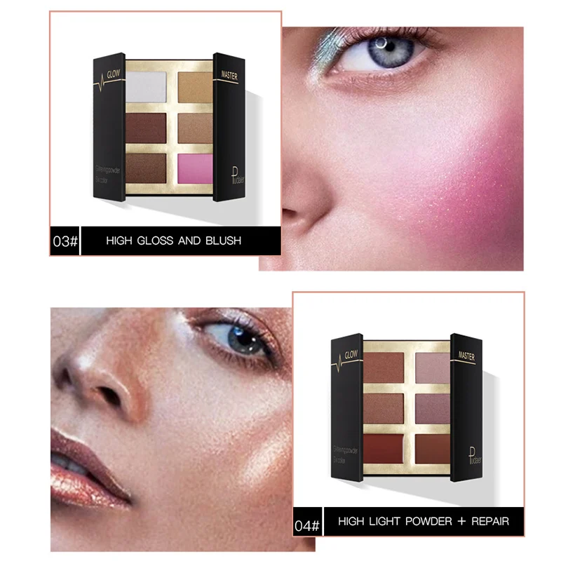 Пудра для макияжа Pudaier с мерцающим блеском хайлайтер лица тени век контурная