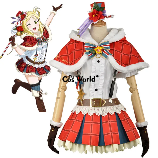 Love Live Sunshine Aqours охара Мари Рождественская рубашка платье плащ униформа наряд