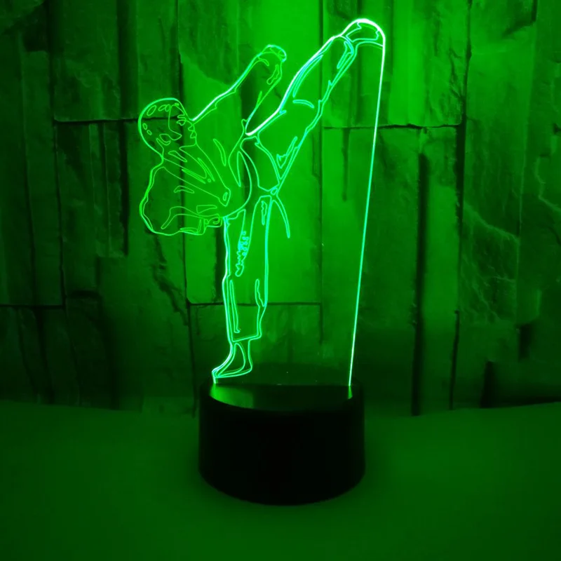 7 цветов градиентная сенсорная настольная лампа Karate USB светодиодная 3D иллюзия