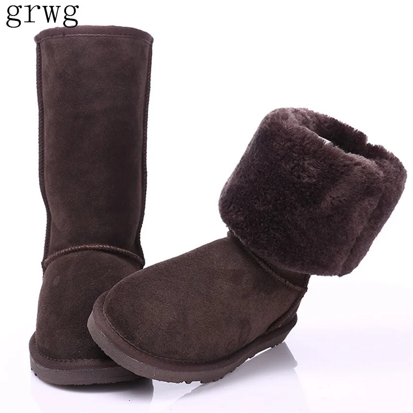 Высококачественные зимние женские сапоги из натуральной кожи; Mujer Botas; ; женская обувь; теплая обувь