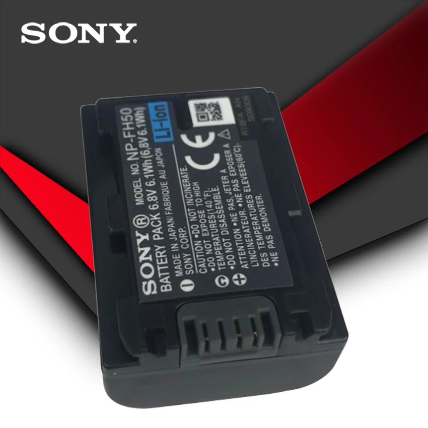 Оригинальная Аккумуляторная батарея Sony NP FH50 HX100 A230 A290 A390 HX1 HX100V HX200 HX200V A380|Цифровые