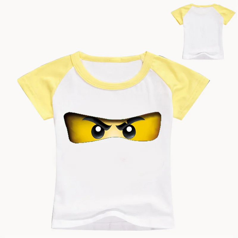Коллекция года, Ninjago, хлопковые футболки с короткими рукавами и круглым вырезом, с мультяшным рисунком Одежда для маленьких мальчиков и девочек летняя футболка детские топы, футболки